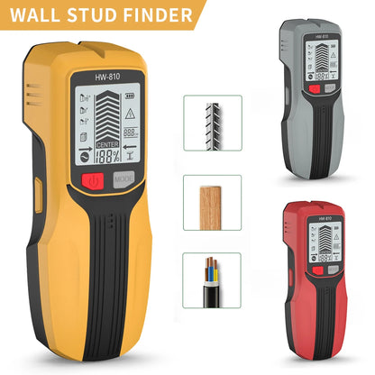 Handheld 6 in 1 Metal Detector Wall Finders Multifunction Wood Stud Finder Metal Pipes AC Wire Metal Depth Measure Floor Scanner