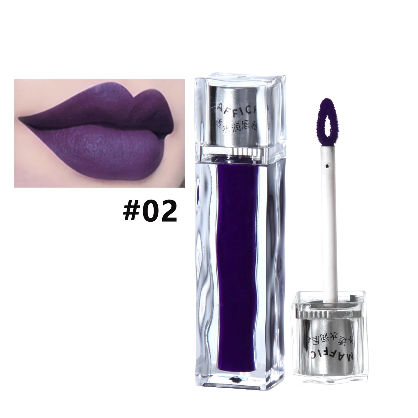 MAFFICK Black Lipstick Lip Stain Waterproof Lightweight Matte lipgloss purple/blue/white