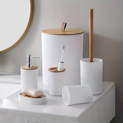 1 Piece Bathroom Accessories Set 6 Piece Bathroom Accessories Set With Paper Basket Houserack Gift Bath Set For Bathroom Decor