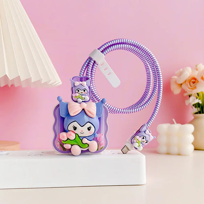 Joytop Sanrio 5Pcs Set Cable Protector for Huawei 35W/40W/66W/88W/100W Fast Charger Case Phone Wire Cord Organizers Winder