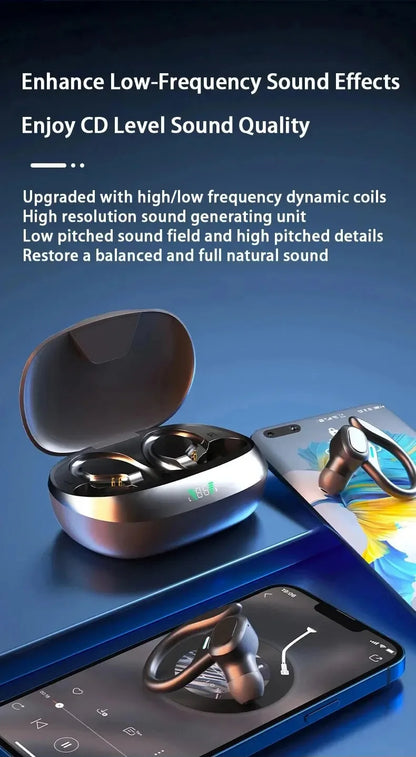 Original Wireless Earphones Ture Wireless Earbuds Ear Hook Sports HiFI Stereo Waterproof Headset With Mic TWS Headphone