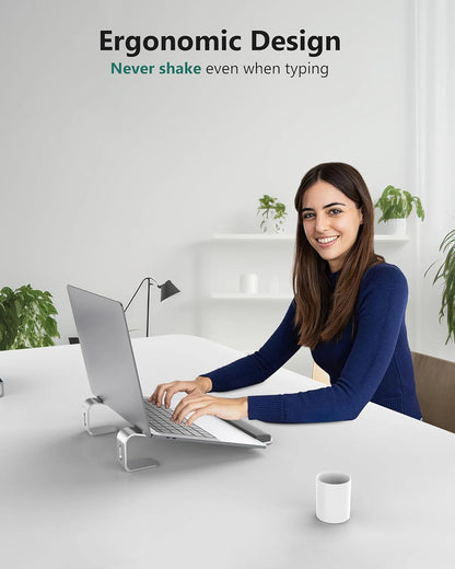 Ergonomic Laptop Stand Aluminum Alloy Laptop Stand Aluminum Portable Laptop Stand for Base with Wrist Pad