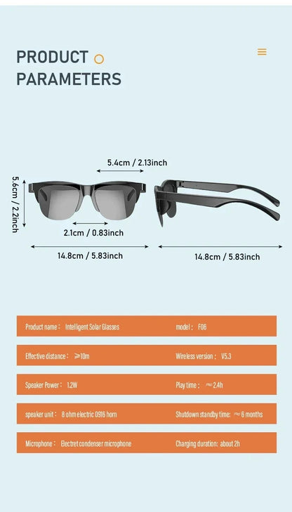Xiaomi MIJIA Smart Sunglasses Glasses Bluetooth Call Outdoor Sports Headphones HIFI Blue Light Waterproof Anti-UV For Men Women