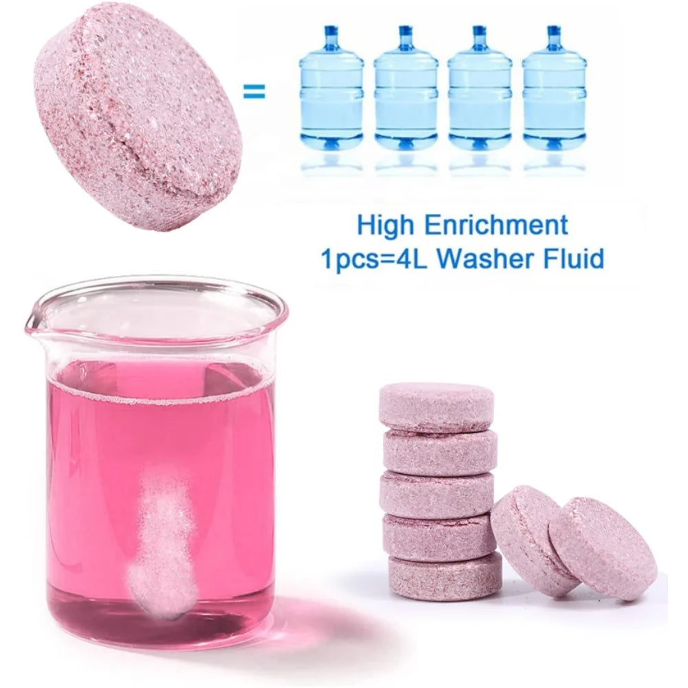 50pcs Car Effervescent Washer Tablet Auto Glass Washing Tablet Car Windscreen Cleaner Windscreen Glass Cleaning Tablet