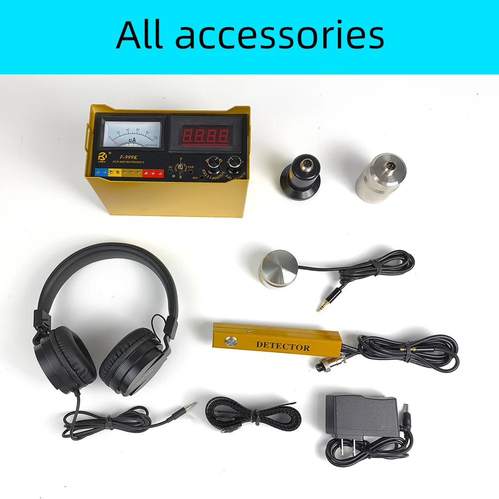 Professional Smart Home Pipeline Leak Detector High-Precision Digital Acoustic Water Leak Meter Multi-Function Detector F-999K