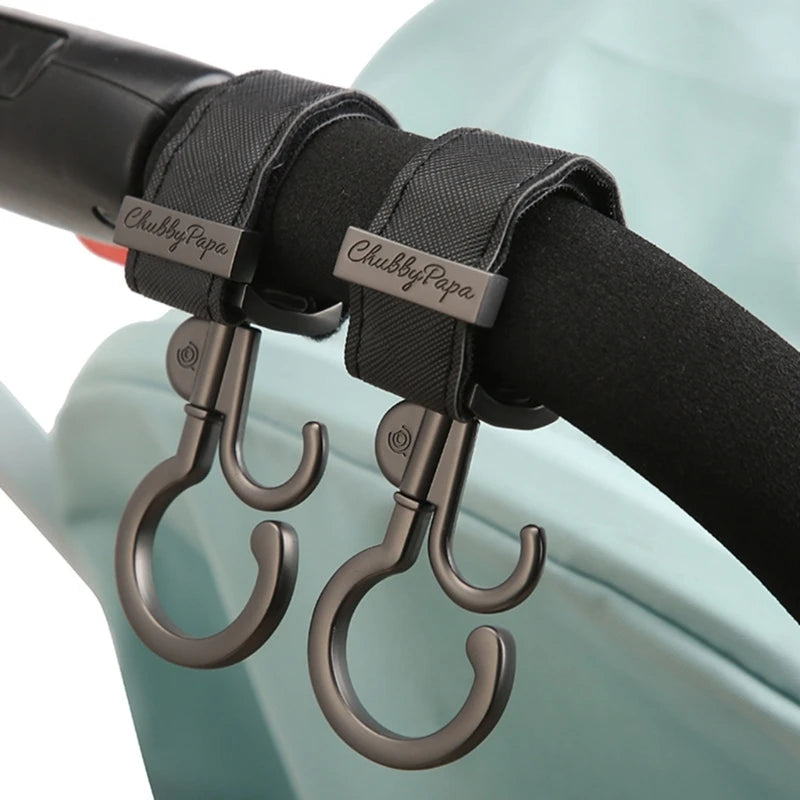 2pcs/pair Baby Strollers Hook Double Hook Organiser Hangers with 360 Rotation for Bags Diaper Milk Bottle & Accessories A2UB