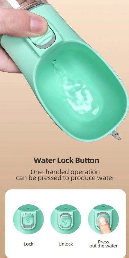 Traveling Dog Water Bottle Portable Drinking Water Bowl Press Bottom Puppy Pet Outside 300-500ML Feeding Bottle with Strip