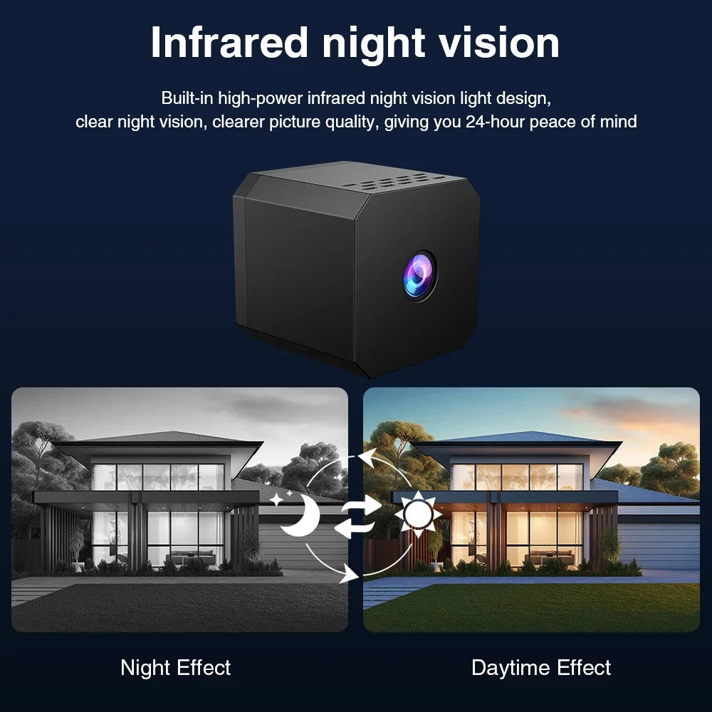 Smart Security Camera Mini Outdoor 1080P WiFi Night Vision Human Detection 2-Way Audio Cloud/SD Storage Camara Espia Smart Home