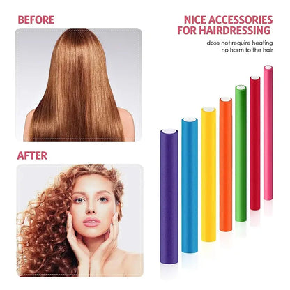 42pcs/Set Flexible Curling Rods Hair Twist Flexi Rods Hair Curlers Set Twist Foam Hair Rollers DIY No Heat Hair Rods Rollers