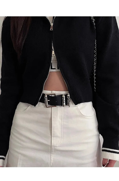 New retro Female Subculture Belt Punk Decorated Jeans Belt Personality Belt White Belt