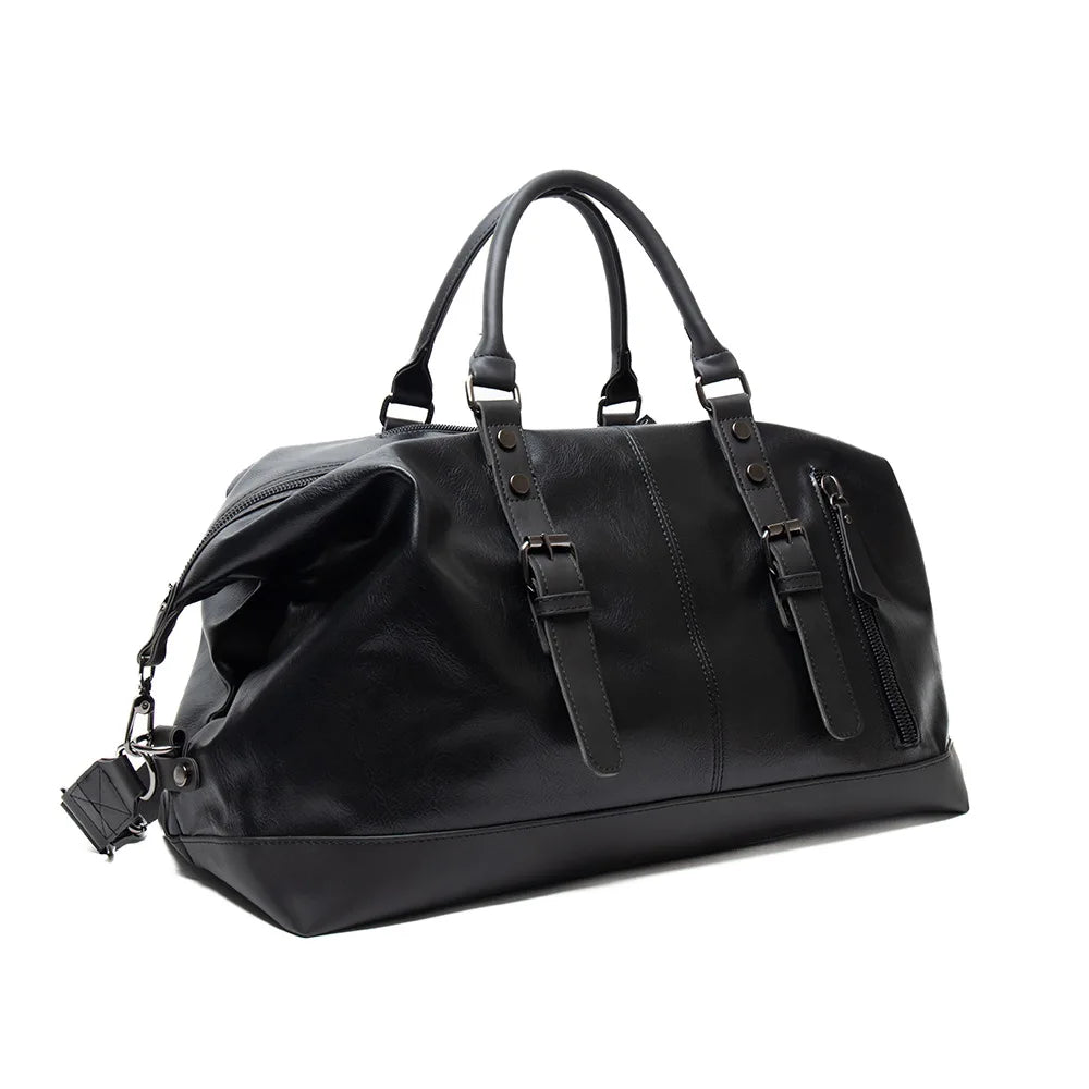 2025 New Men Travel Totes Crossbody Shoulder Bags Large Capacity Handbag Fashion Top-Handle Bag Waterproof PU Leather Laptop Bag