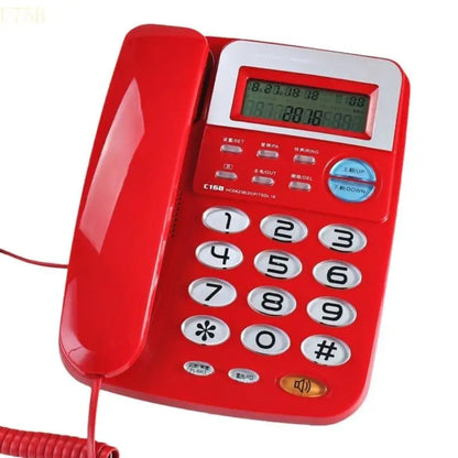 U75B C168 Office Telephone Hotel Fixed Line Phone No Need Battery Double Interfaces Corded Telephone 24 Selectable Ringtones