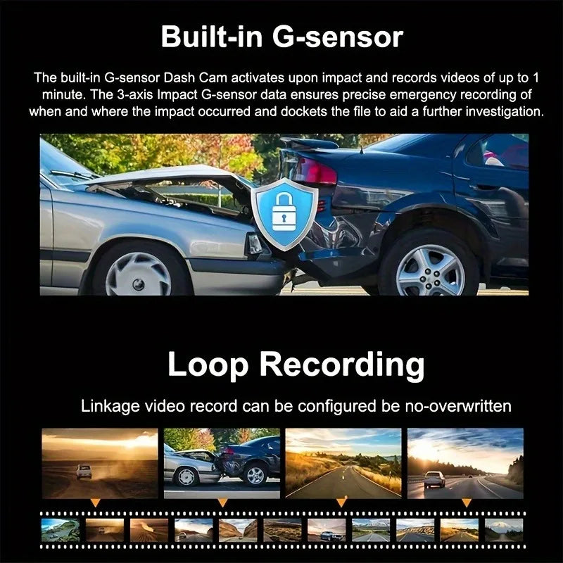 2 Camera Dash Cam For Car Camera 1080P Video Recorder  Car DVR Front Rear View Camera Night Vision Black Box Car Accessories