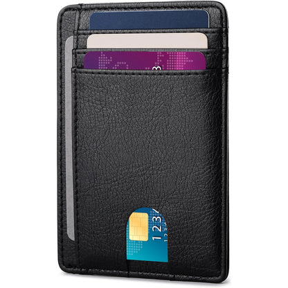 Slim Minimalist Front Pocket RFID Blocking Leather Wallets for Men and Women