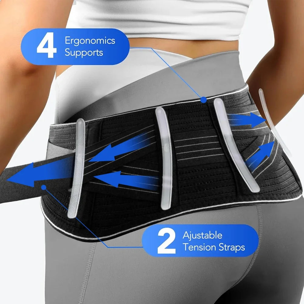 1PCS Lightweight Back Brace for Lower Back Pain – Breathable Mesh Design & Adjustable Straps-Ideal for Men & Women Under Clothes
