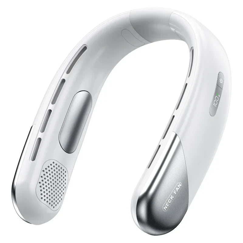 10000mAh Portable Neck Fan Mini Bladeless Silent Neckband Fan USB Rechargeable 3 Speeds Mute Wireless Electric Neck Cooler Fans