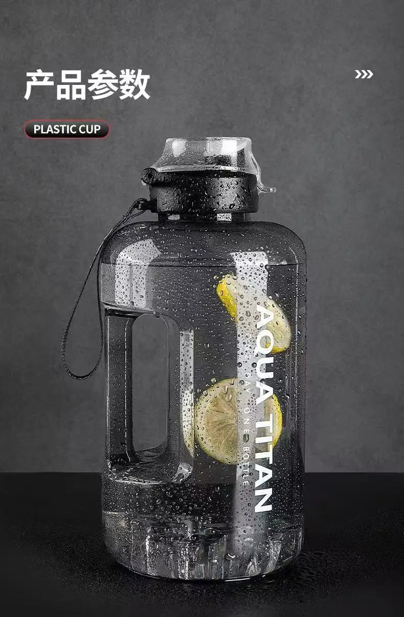 Large-capacity water bottle, ton-ton bucket, men's sports water bottle, fitness water bucket, big-bellied cup, dunchun bucket, s