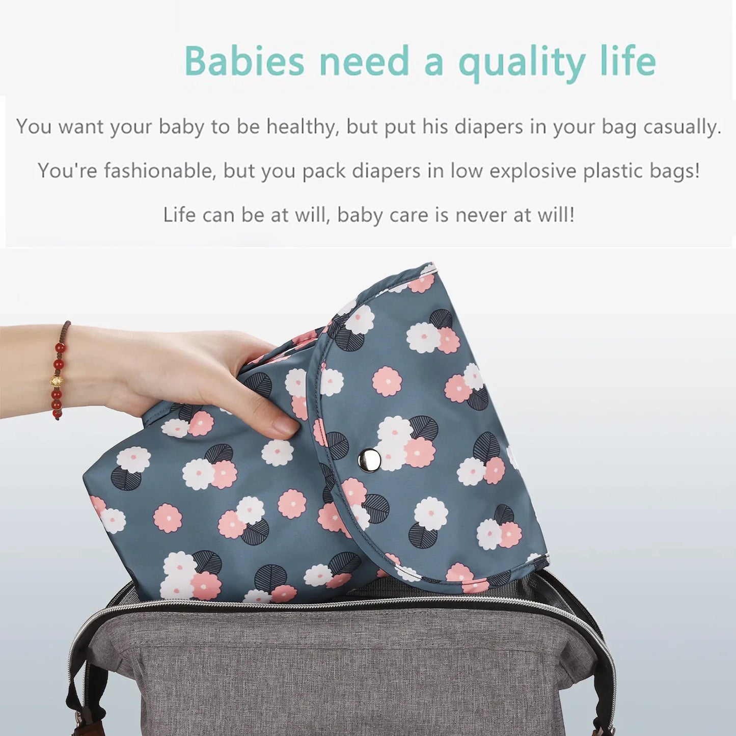 Baby Diaper Bag Outdoor Travel Portable Organizer Mini Nappy Bag Stroller Reusable Mummy Storage Diapers Handbag Baby Essentials