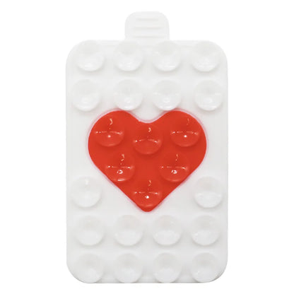 Heart Shape Double Sided Phone Suction Holder, Multi-Purpose Silicone Suction Cup Phone Mount Phone Case Sticky Phone Grip