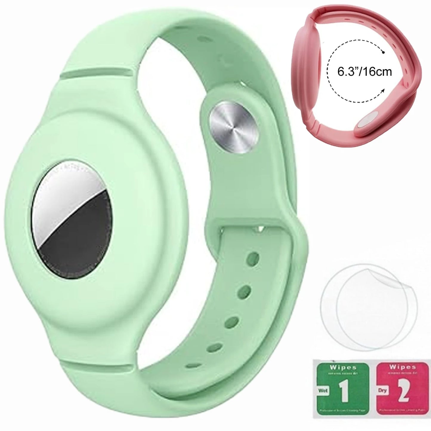 Silicone Steel Clip Compatible with Apple AirTag - Protective Silicone Clip for Tracker Protect Keychain Silicone Cover