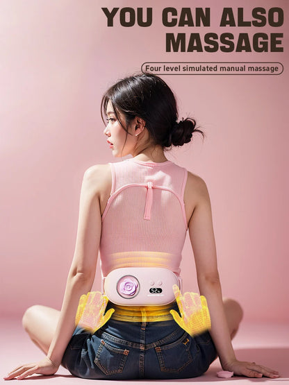 Electric menstrual cramps massager vibrating belt menstrual belt abdominal warming belt