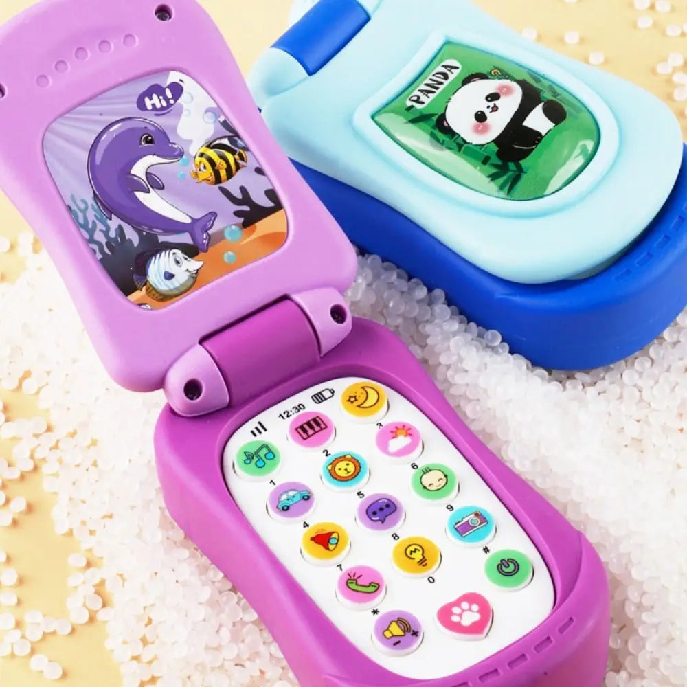 Simulation Phone Electronic Baby Cell Phone Toy Voice Toy Electronic Phones Musical Toys Safe Flip Cover