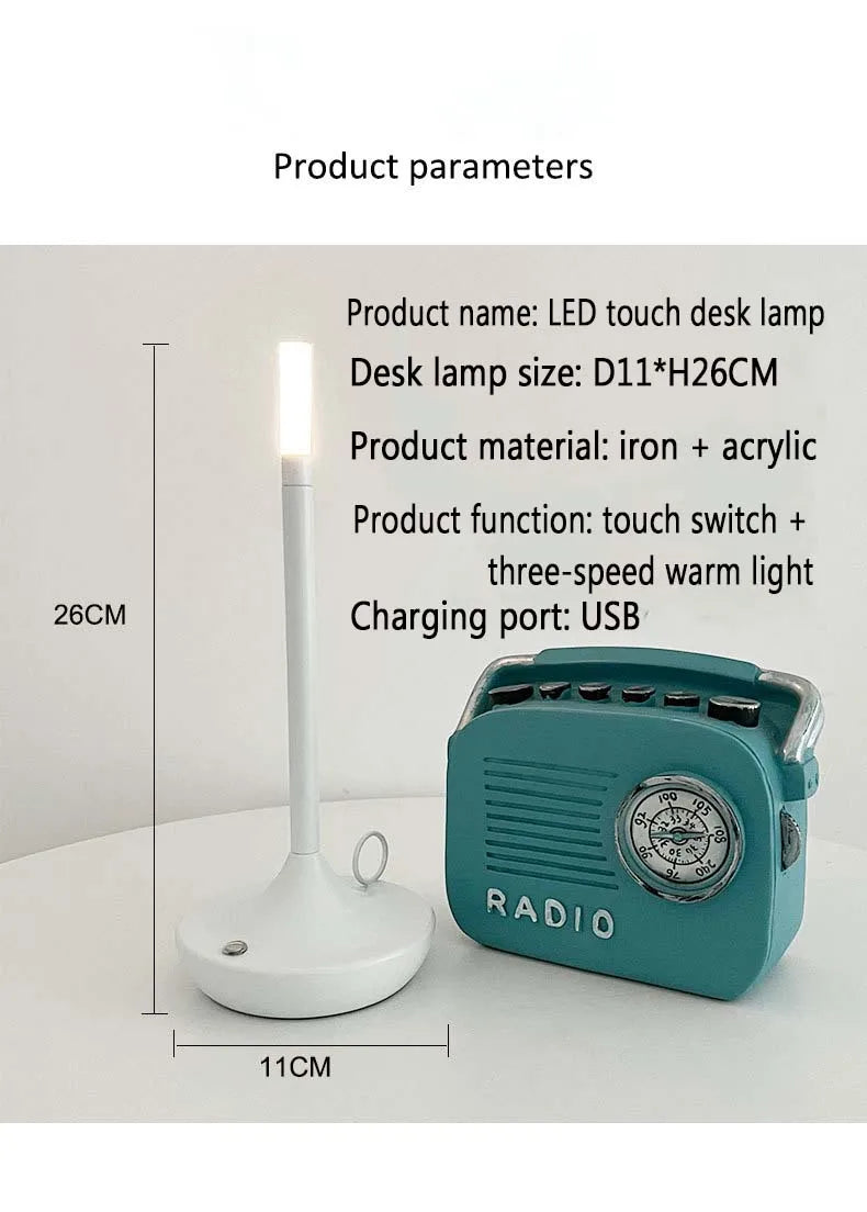 Luxury Style Decorative Lamp  Atmosphere Desk Light for Bedroom Bedside USB Portable Wireless Charging Warm Light Night Light