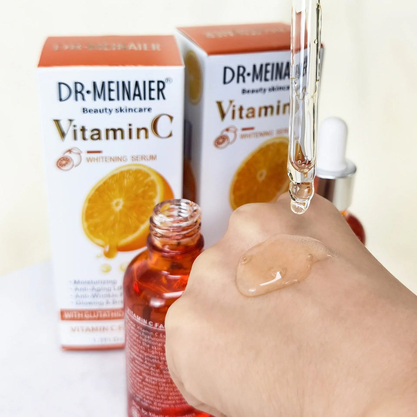 50ml*2pcs Vitamin C Face Serum, Brightens, Hydrates and Reduces Signs of Aging, with Vitamin C, Hyaluronic Acid for Glowing Skin