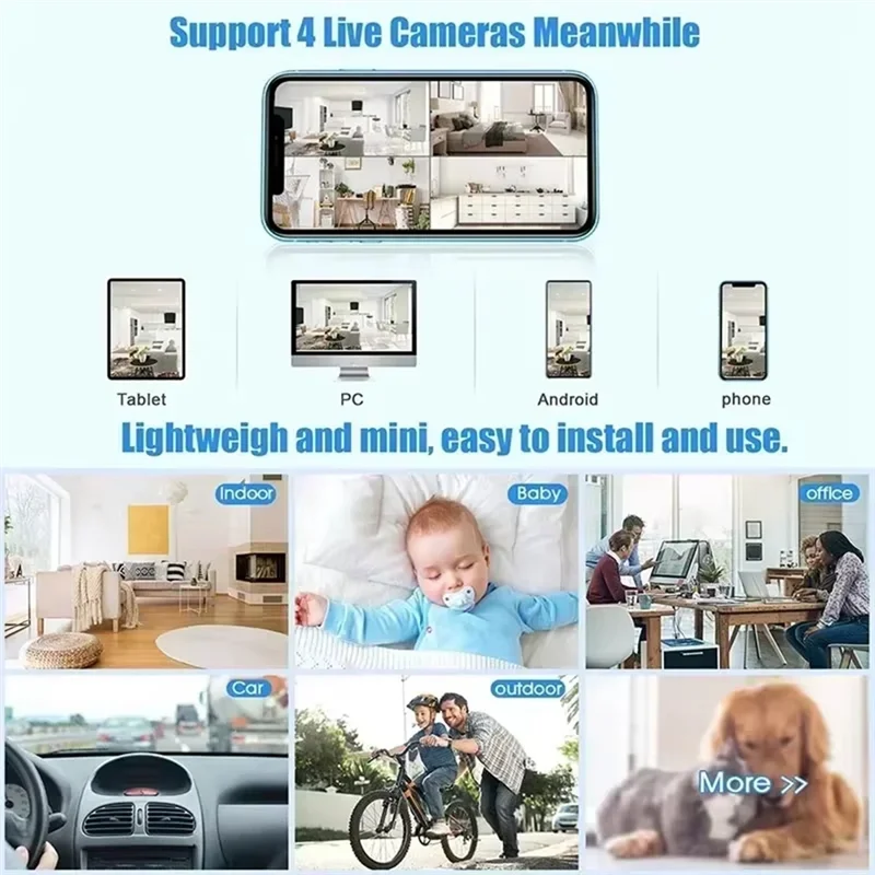 CABE-Smart Home Video Camcorder Wireless Security Camera 4K HD Mini Wifi Camera IR Night Vision Motion Detection