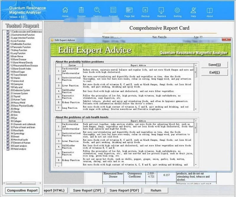 Professional Sub-Health Detector Microelement Body Scanner Analyzer Health Care Instrument Strict Health Statistics Processing