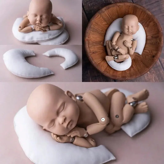 Newborn Photography Props Creativity Donut Posing Pillows Cushion Crescent Basket Filling Pillow Baby Photoshoot Accessories