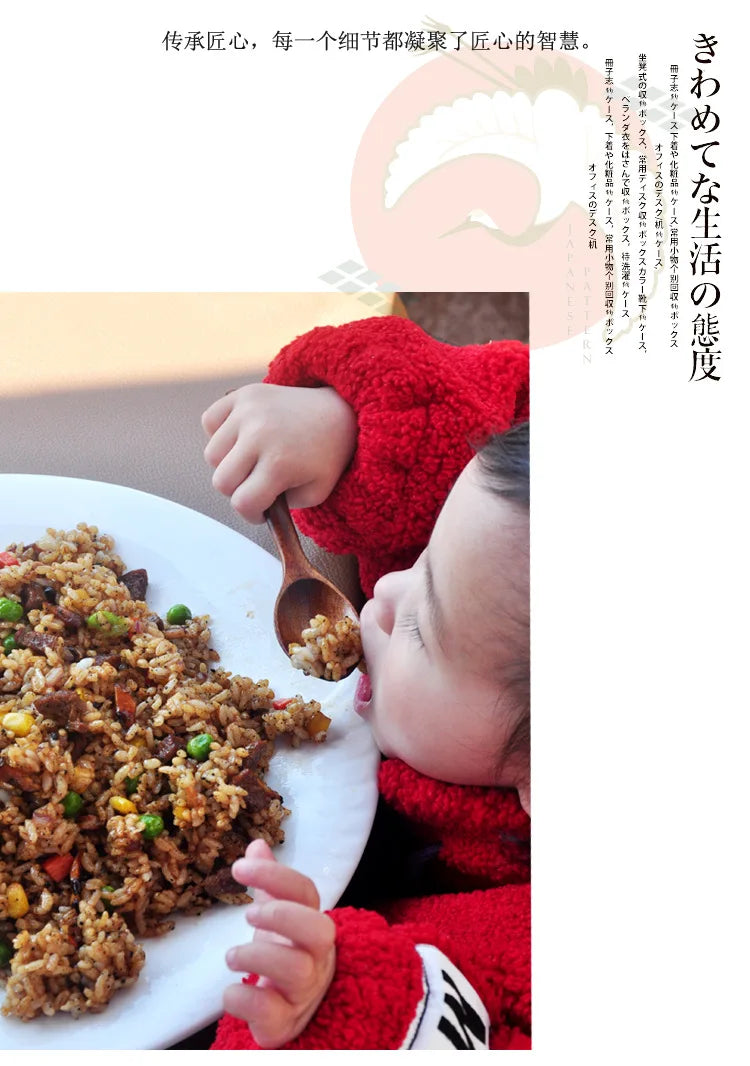 Japanese Wooden Spoon Long Handle Ramen Spoon Baby Eating Spoon Drinking Porridge Spoon Household Wood Tableware Round Spoon