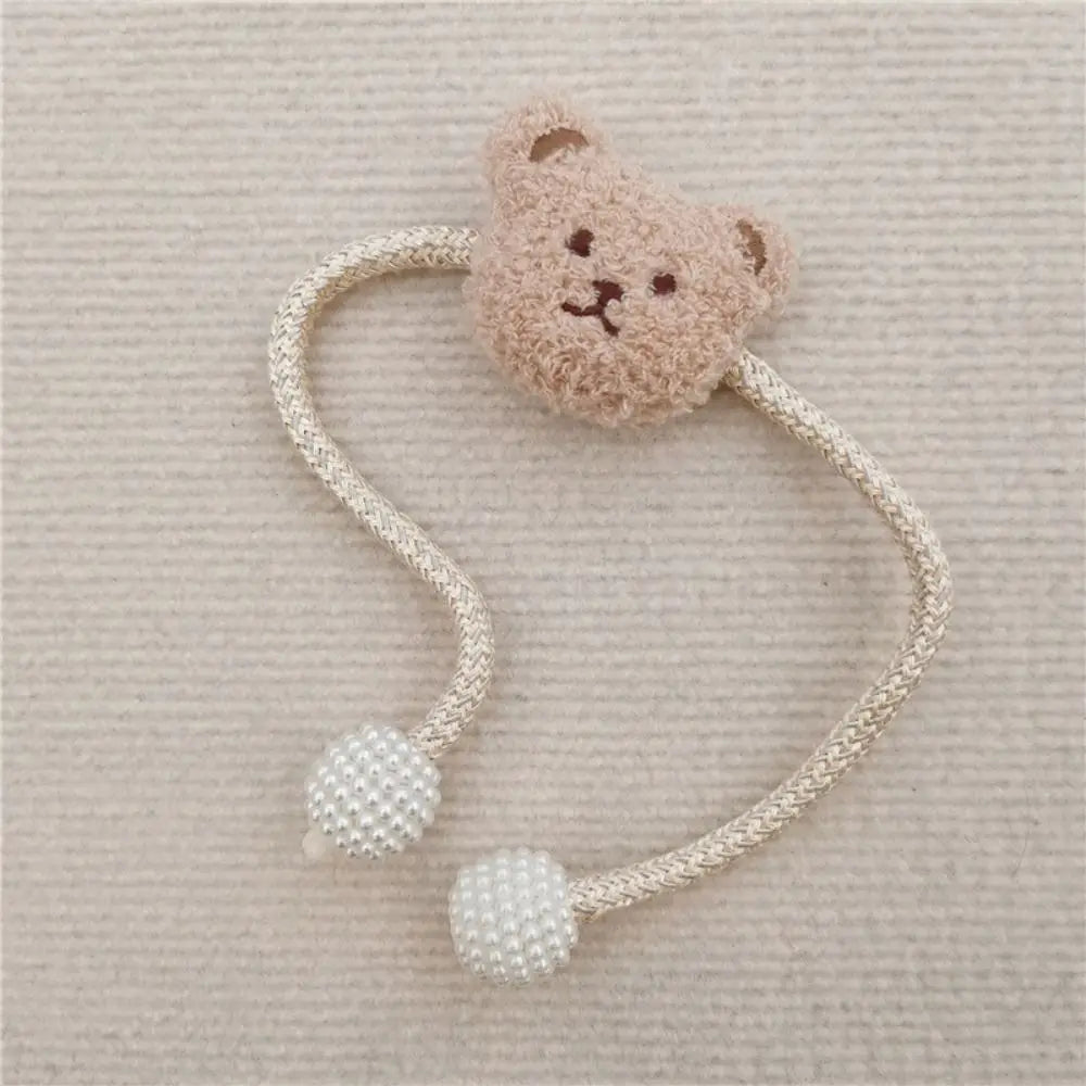 2Pcs Ins Cartoon Bear Curtain Cute Plush Window Curtain Buckles 3D Decorative Bear Curtain Tieback Curtain Accessories
