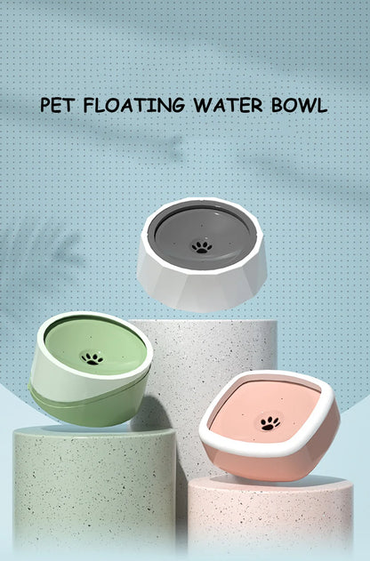Floating Non-Wetting Mouth Cat Bowl without Spill, Drinking Water Dispenser, Anti-Over Dog Bowl, 1L, 1.5L