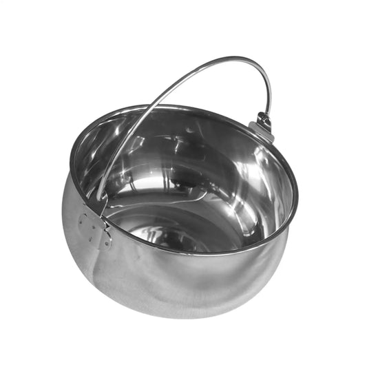 Camping Pot 1.5L Easy to Clean Stainless Steel Hanging Cooking Pot Stockpot for Beach Backpacking Fishing Travel Barbecue