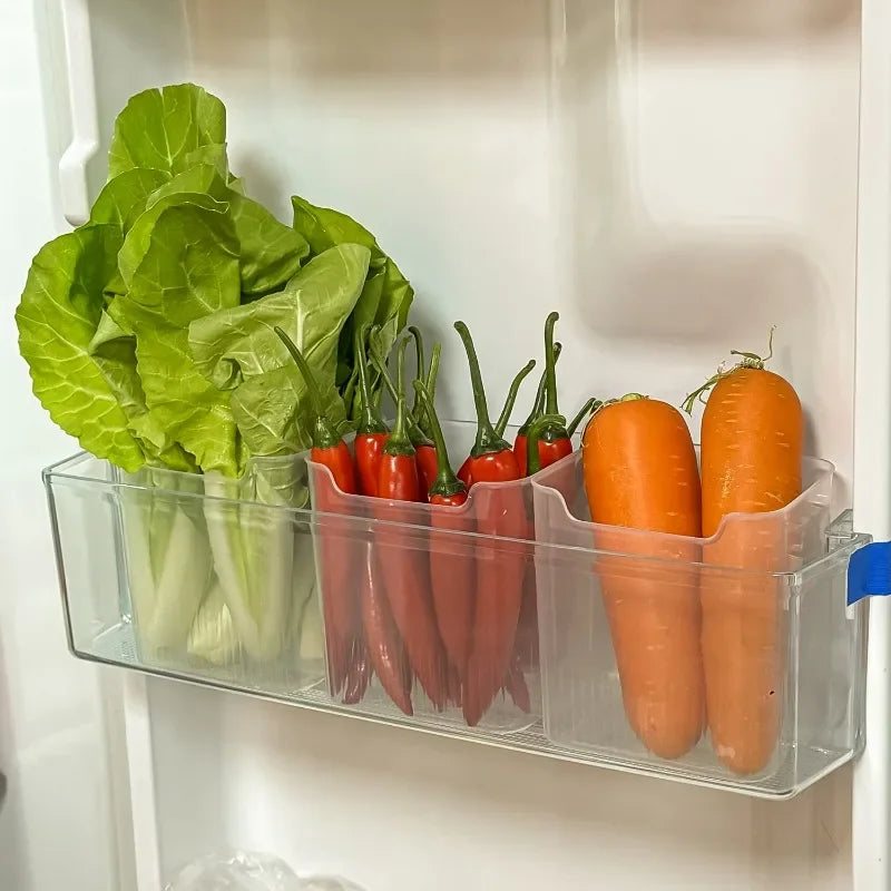 Fridge Side Door Storage Boxes Vegetables Fruits Food Preservation Box Space-Saving Refrigerator Organizers Kitchen Containers