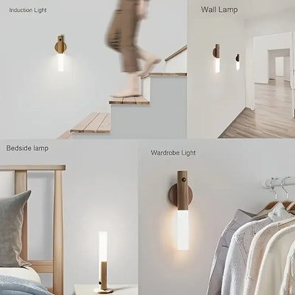 Smart Motion Sensor Night Light, Rechargeable LED Wall/Cabinet Light for Bedroom,Kitchen, Bathroom - Anti-Collision & Shockproof