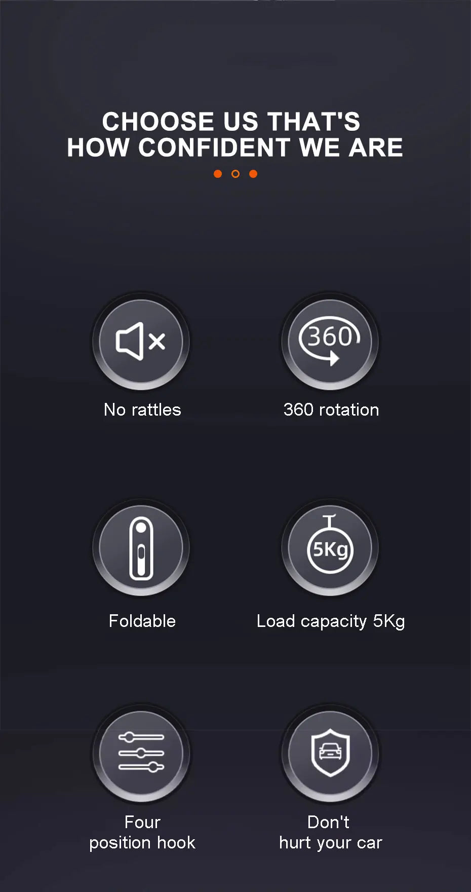 SEAMETAL 2 in 1 Car Seat Back Hook with Phone Holder Stable Headrest Hanging Hook Anti Slip Silicone Pad Hidden Rear Row Hanger