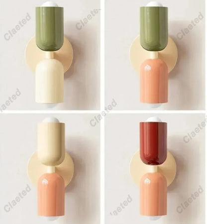 LED Wall Lamp Modern Simple Cream Double Head Light for Living Room Bedroom Besides Study Interior Decoration Fixture