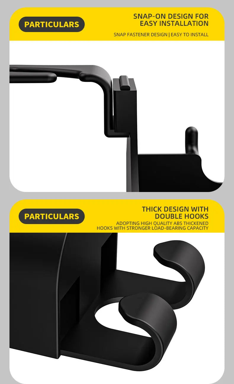 2Pcs Car Seat Headrest Hook Hanger Storage Organizer Universal with Cup Holder for Handbag Fit Universal Vehicle Car Accessories