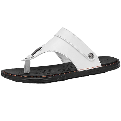 Flip Flops Flat Mens Sandals Summer Shoes Men Slippers Leather Mens Holiday Non-slip Flip Flops Huaraches Para Caballero