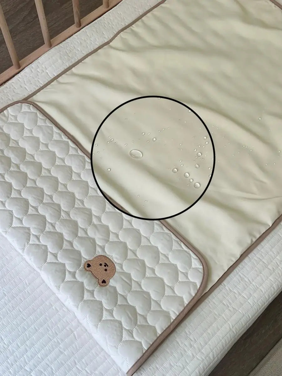 1 piece of beige baby waterproof mattress breathable diaper pad suitable for daily use in spring, summer, autumn and winter