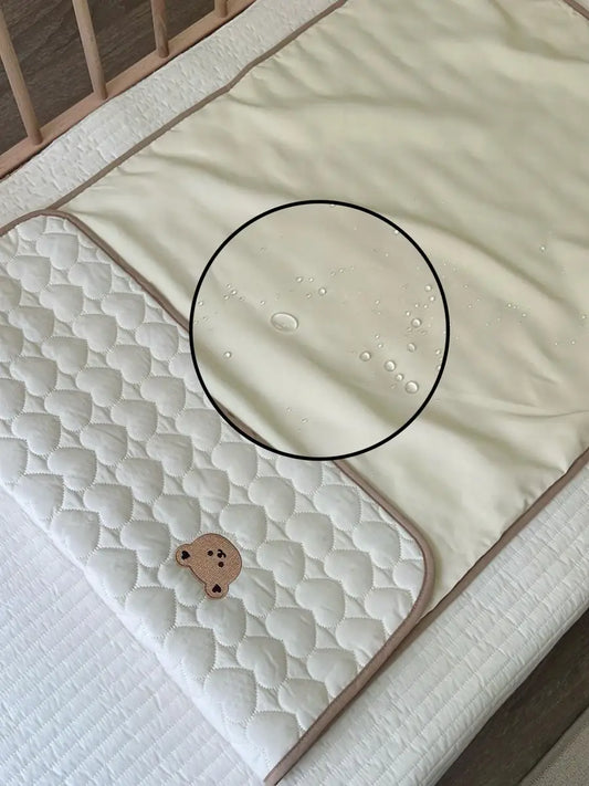 1 piece of beige baby waterproof mattress breathable diaper pad suitable for daily use in spring, summer, autumn and winter