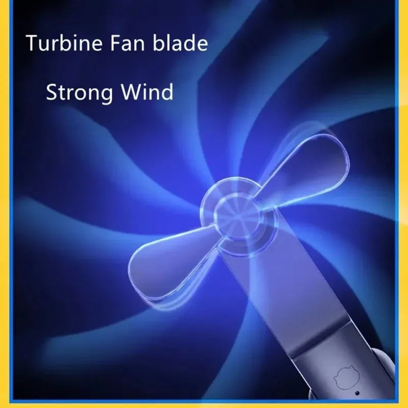 Candy colored portable fan mini handheld fan unique design portable personal handheld fan USB charging with powerful turbo wind