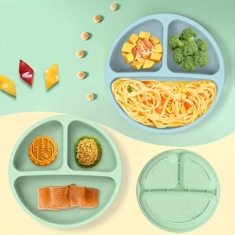 Best-Selling Silicone Children's Dinner Plate - Non-Slip, Separate Tableware & Baby Food Bowl - Perfect for Little Hands!