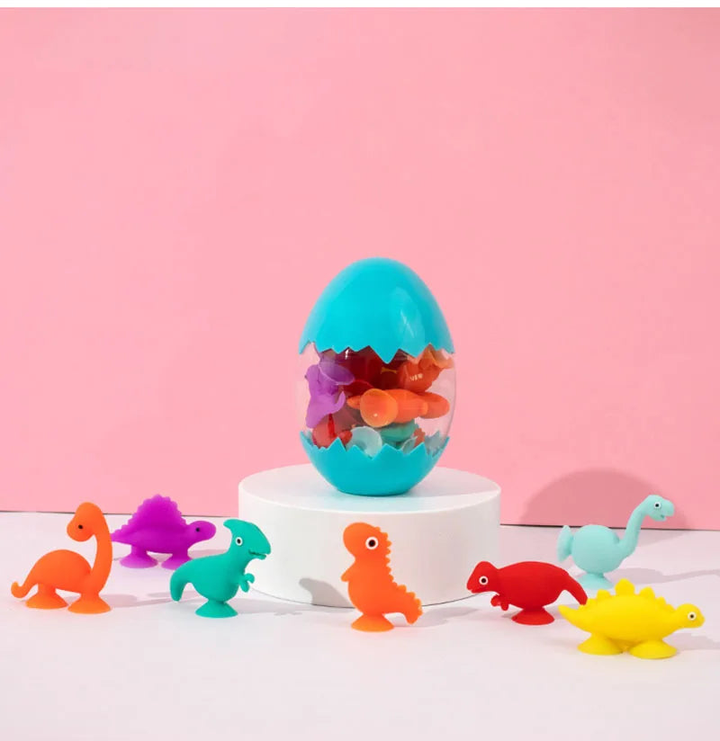 Baby Bath Toys Bathroom Suction Cup Set Soft Animal Dinosaur Building Blocks Children Funny Toy Parent-child Interactive Game