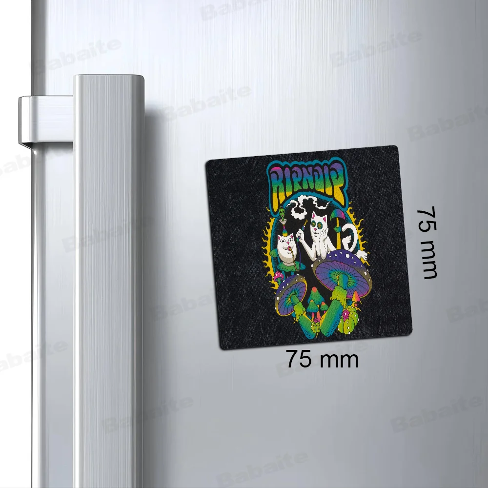 Cat R-Ripndips Fridge Photo Fridge Magnet Square Stickers Personalize Home Decor Souvenirs Gift