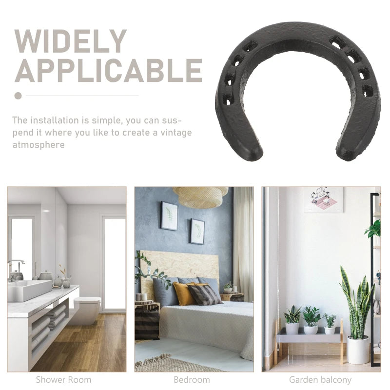 Large Decorative Horseshoes Cast Iron Horseshoe Wall Hanging Metal Wall Sculpture Horseshoe Shaped Decorations Iron Figurines