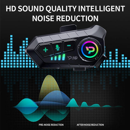 Bluetooth Motorcycle Helmet Headset 5.3 Wireless IPX6 Waterproof Noice Reduction Earphone 2000mah Long Standby Handsfree