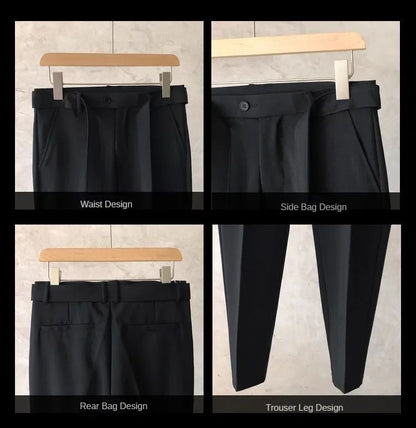 Draped Office Trousers For Men Fluid White Man Suits Pants Work Summer 2024 Chinese Homme Clothing Premium Stylish Formal